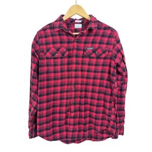 Columbia Buffalo Plaid Flannel Button Up Shirt Mens Small Omni Wick Outdoor